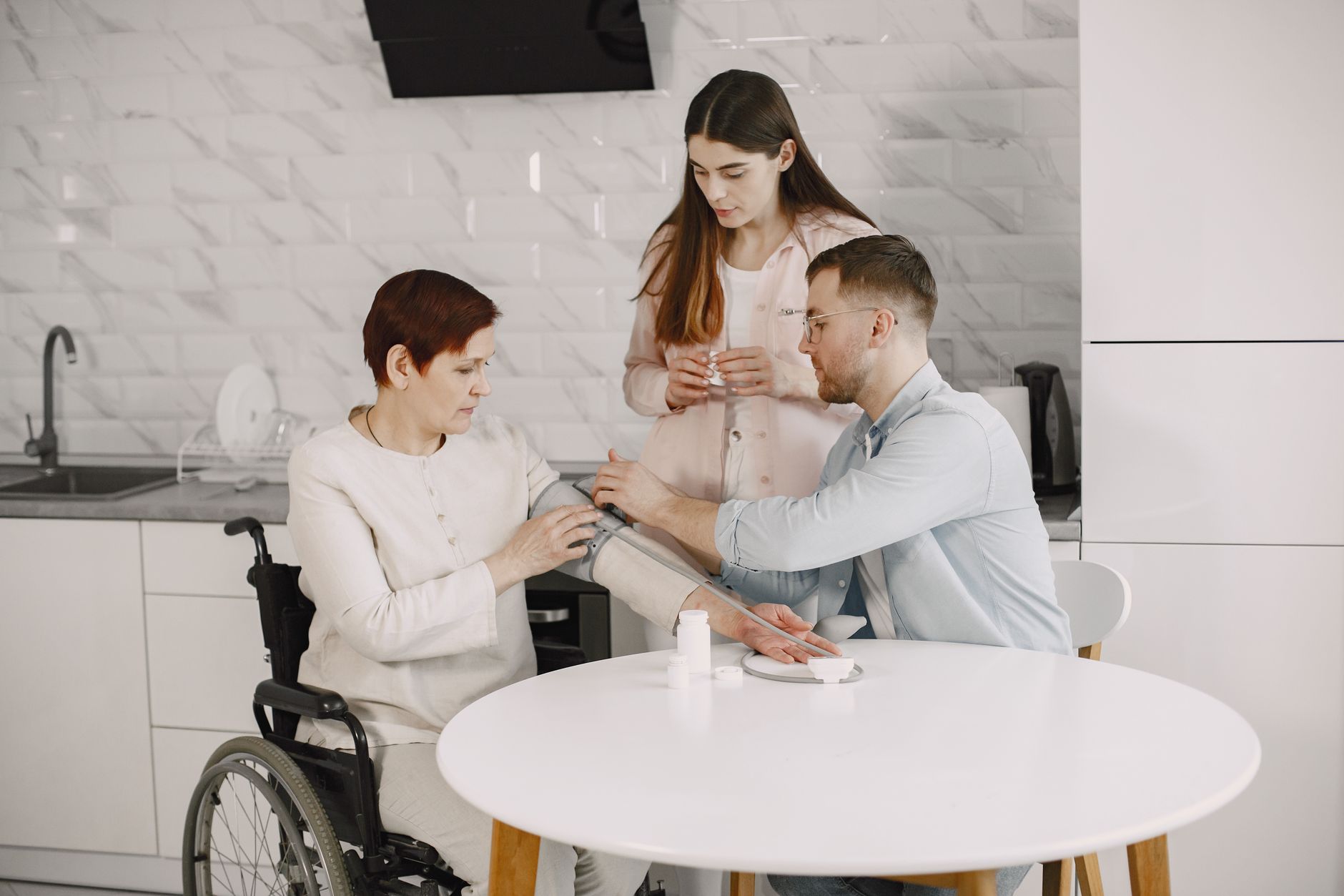 Home care being documented during a visit without photographing the client